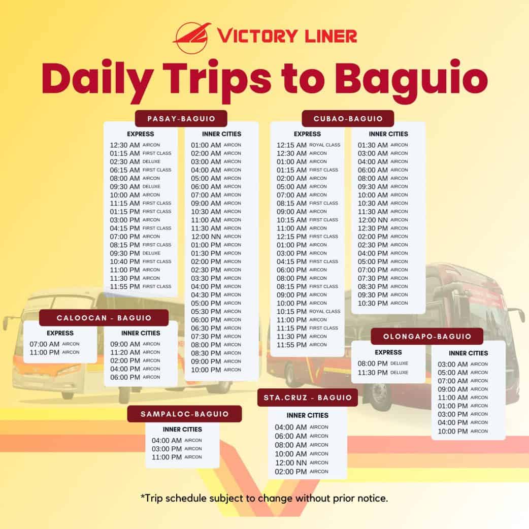 MANILA to BAGUIO Bus Schedules & Operators - Philippine Beach Guide