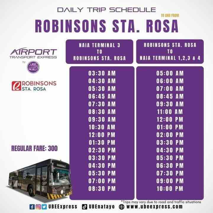 UBE NAIA-Rob Sta Rosa Schedule