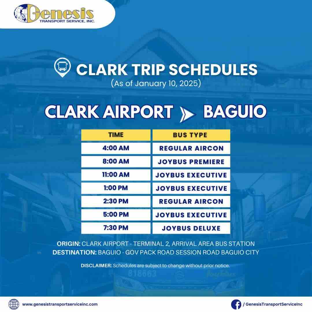 Genesis P2P Clark Airport to Baguio