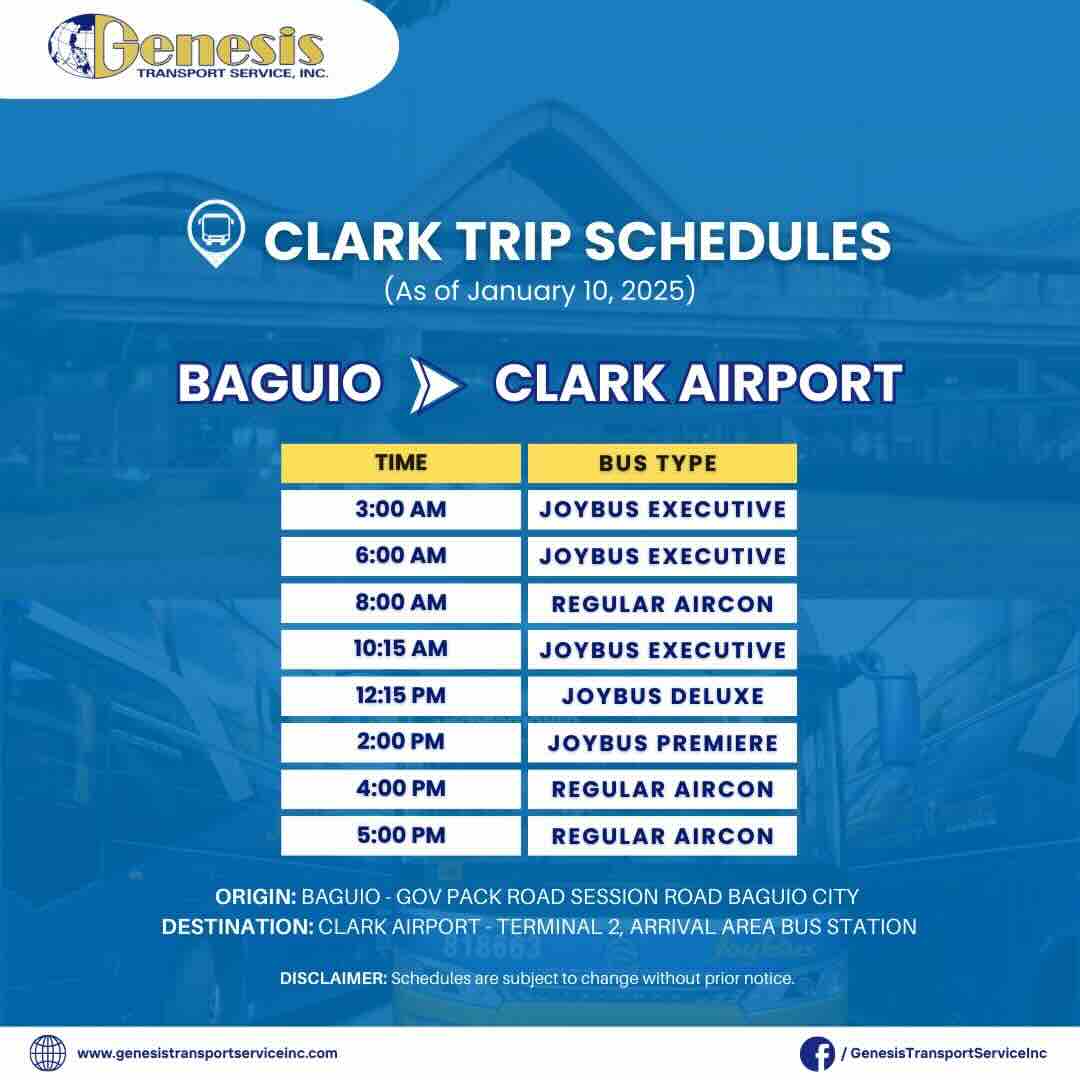 Genesis P2P Baguio to Clark Airport