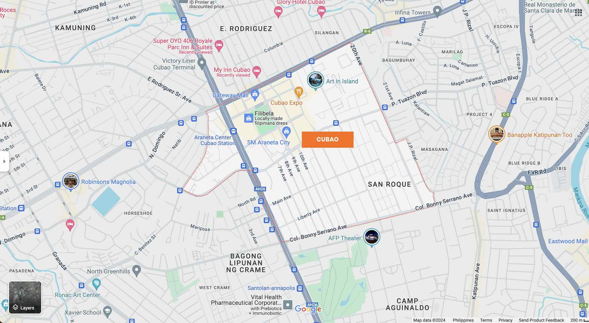 Cubao Quezon City Map