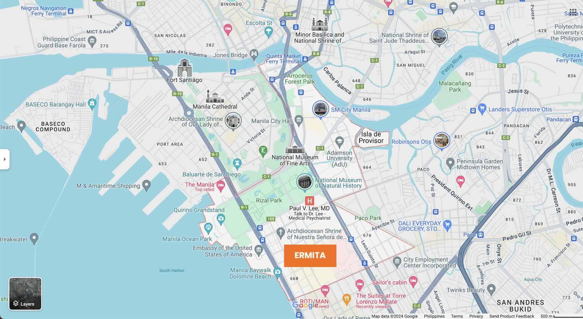 Ermita Manila Map