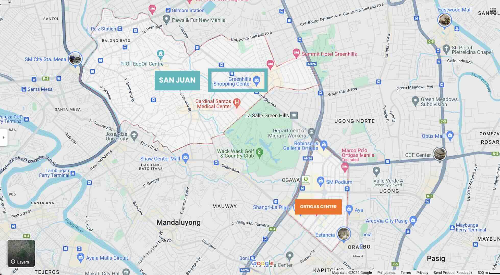 Greenhills San Juan Map