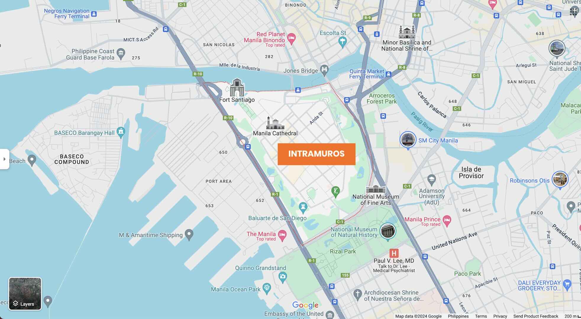 Intramuros Manila Map