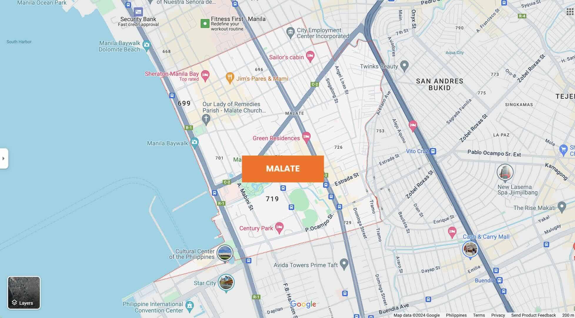 Malate Manila Map