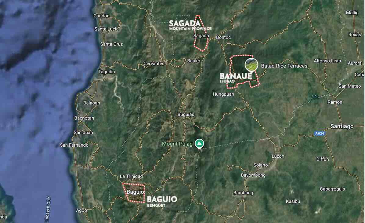 Baguio-Banaue-Sagada Map